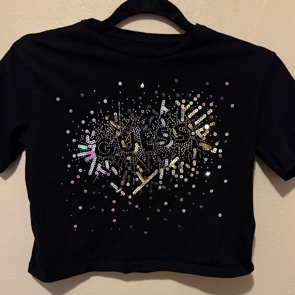 Guess Black Sequin Kids Tee